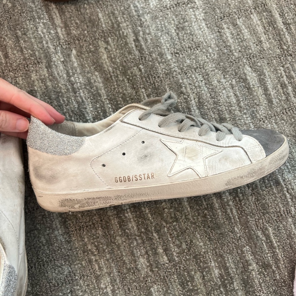 Golden Goose White and Gray Sneakers - Picture 2 of 9